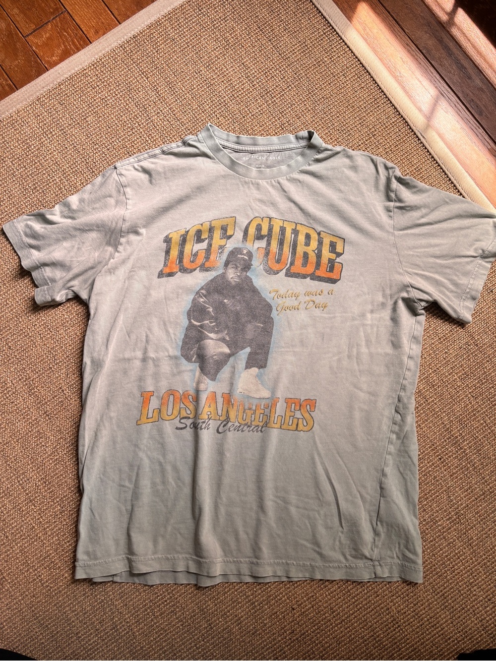 American Eagle Ice Cube Short Sleeve Light Gray Men’s Medium 100% Cotton